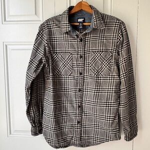 Lands End Heavyweight Glen Plaid woven shirt Sz M